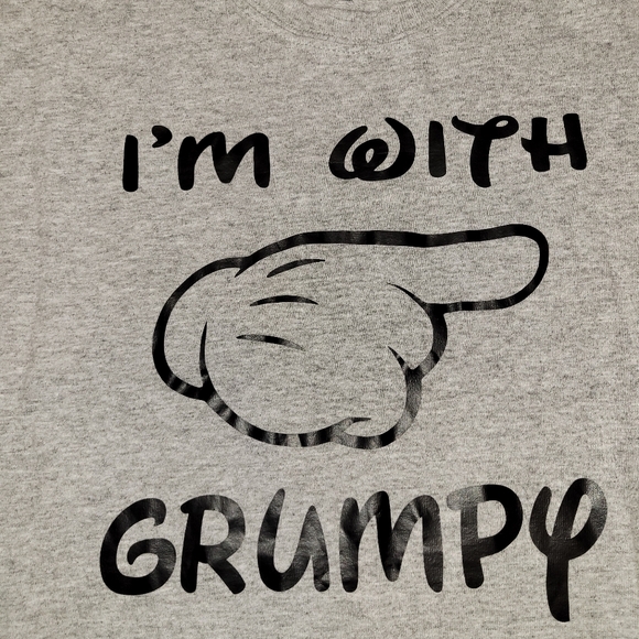 I'm With Grumpy T Shirt Womens Large Gray Short Sleeve - Picture 2 of 8